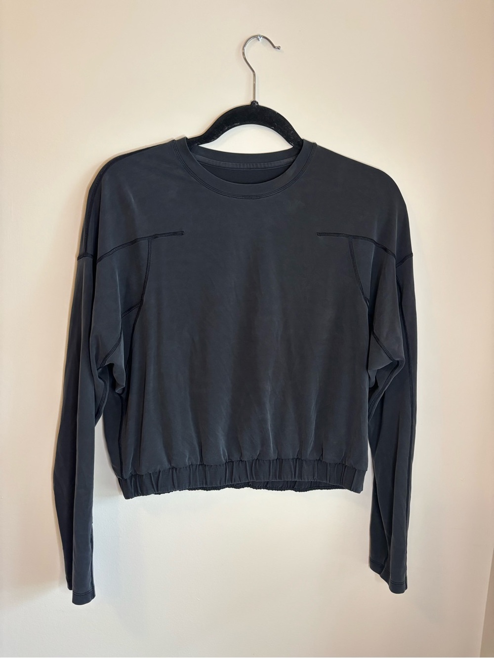 lululemon athletica Charcoal Cropped Crewneck Pullover